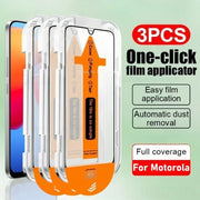 3Pcs One-click Simple Installation Tempered Glass for Motorola Moto Edge 50 Ultra 50 Fusion 60 Pro 60s 40Pro Neo Protective Film