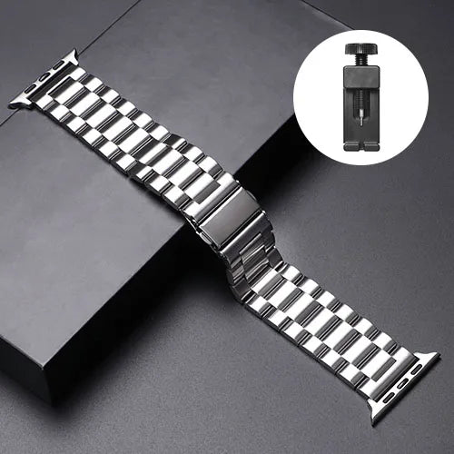 Metal Strap For Apple Watch Ultra 2 49mm 45mm 41mm 44mm 40mm Stainless Steel Wristband For iWatch Series 9 8 7 6 5 4 3 SE Band