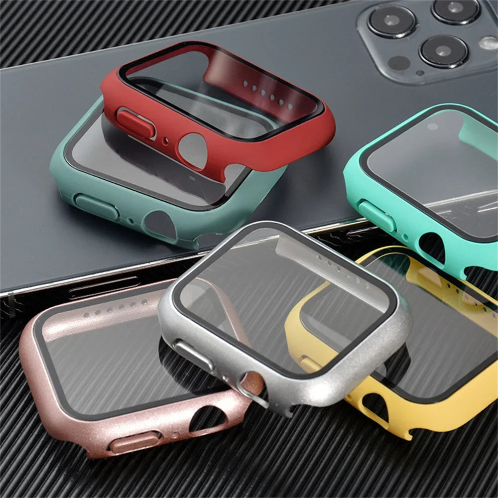 Watch strap+Case+glass For apple watch band 44mm 40mm 38/42mm Candy bracelet iwatch ultra2 49mm serie 9 8 7 6 5 4 3 Se 41mm/45mm