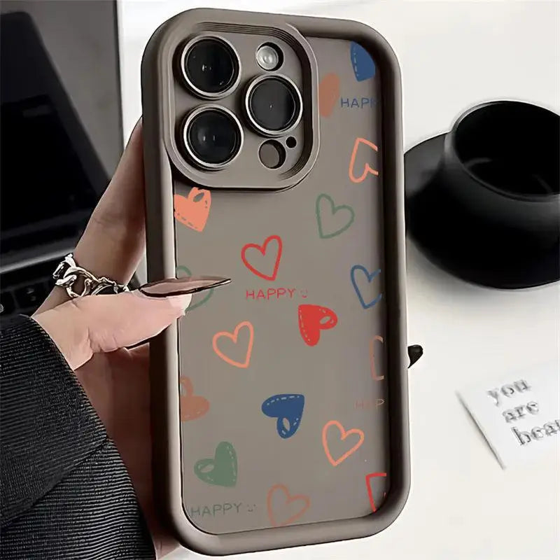 Colorful Love Heart Silicone Phone Case For Samsung Galaxy M34 M31 M51 M30S M23 M20 M11 M15 J4 J6 Plus J8 A10 A01 A02 S20 Ultra