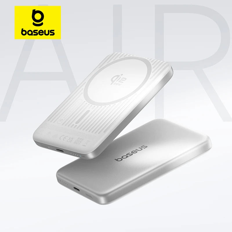 Baseus Qi2.2 Magnetic Power Bank 30W USB-C & 25W Wireless Charging 10000mAh Card-Slim NFC Battery Monitoring for iPhone Samsung