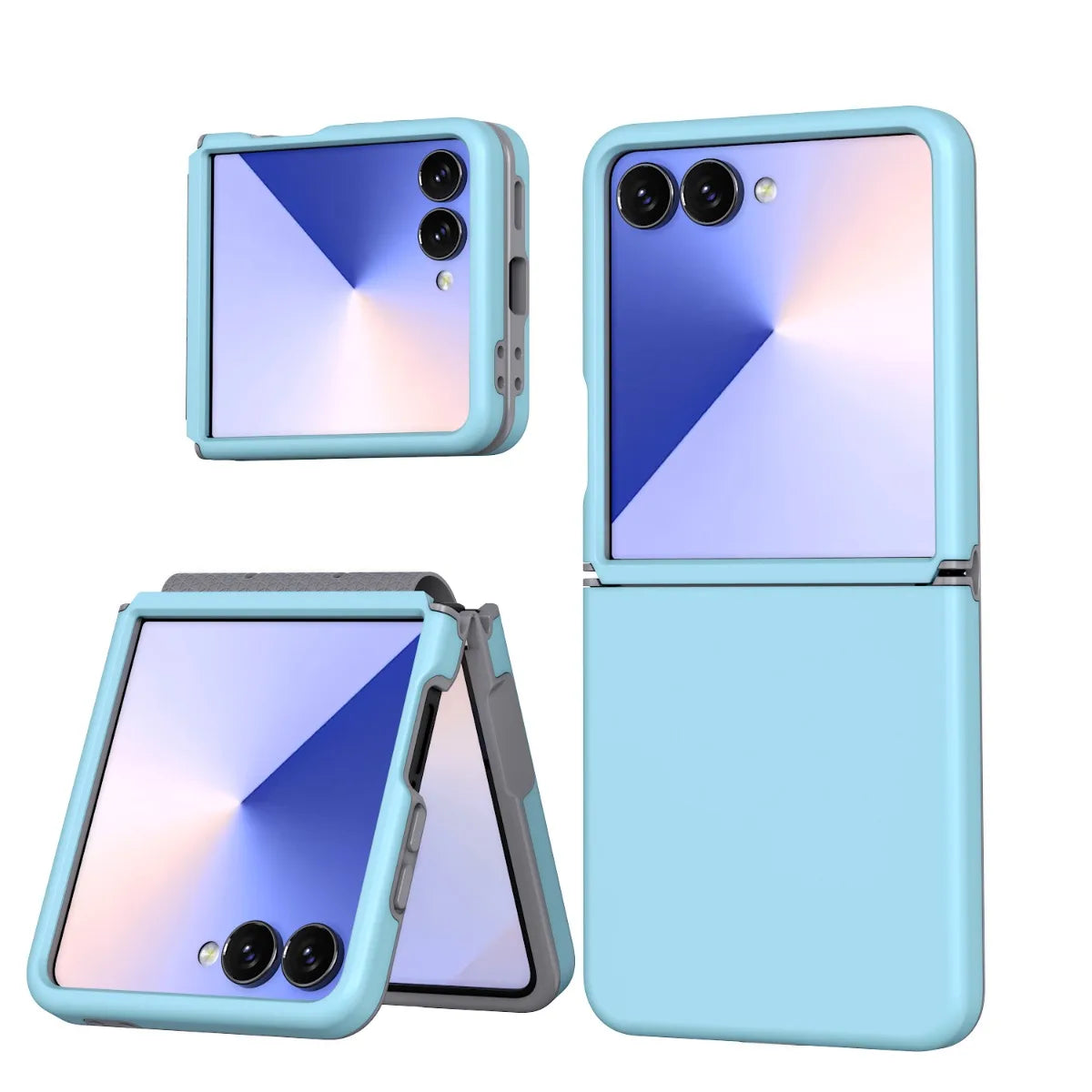 Case for Samsung Galaxy Z Flip 8 7 6 5 with Hinge Connection Luxury 2 IN 1 Hard PC+Soft TPU Shockproof Armor Phone Cover Funda