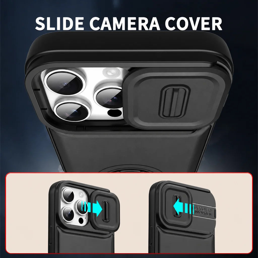 Stand Function Hard Heavy Phone Case for Iphone 17 18 16 Pro Max Iphone18 Iphone16 Iphone17 Lens Protective Cover