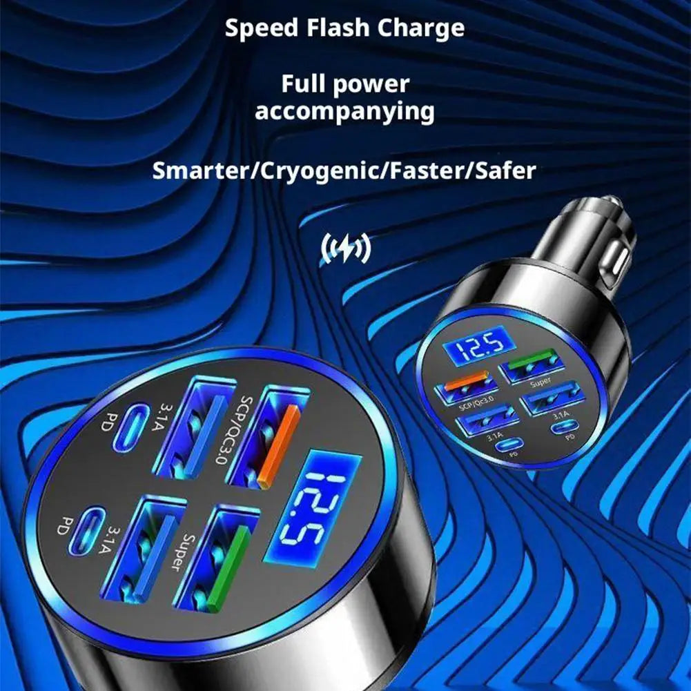 Fast Charging Car Phone Charger Adapter 4 Ports USB Car Charger Type C PD Quick Charge 3.0 Car Charger