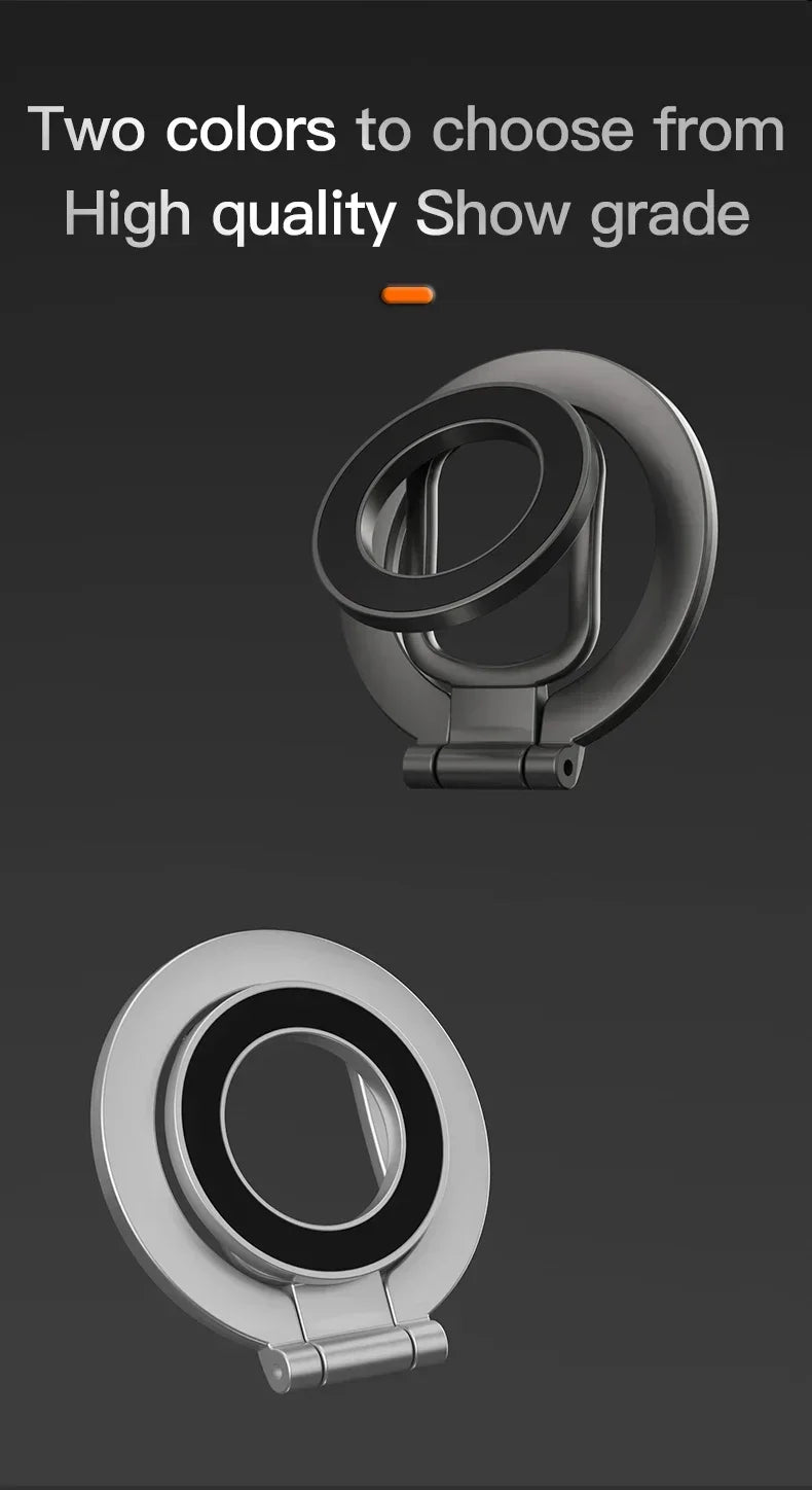 Double Sided Phone Stand Magnetic Phone Ring Holder Kickstand Magnet Grip for MagSafe iPhone 16 15 14 13 12 Pro Max Car Holder