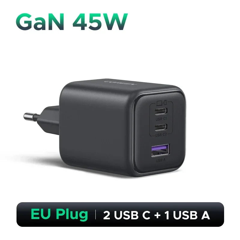 UGREEN 45W/30W/25W/20W GaN Charger PD3.0 PPS QC3.0 USB C Fast Charger For Samsung S26 iPhone 17 16 15 Pro Max iPad Xiaomi Tablet