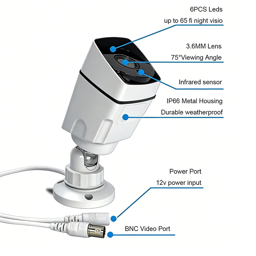 HD 720p/1080p AHD Analog Security Camera Night Vision DVR CCD For Outdoor Indoor Waterproof Home Office CCTV Surveillance Camera