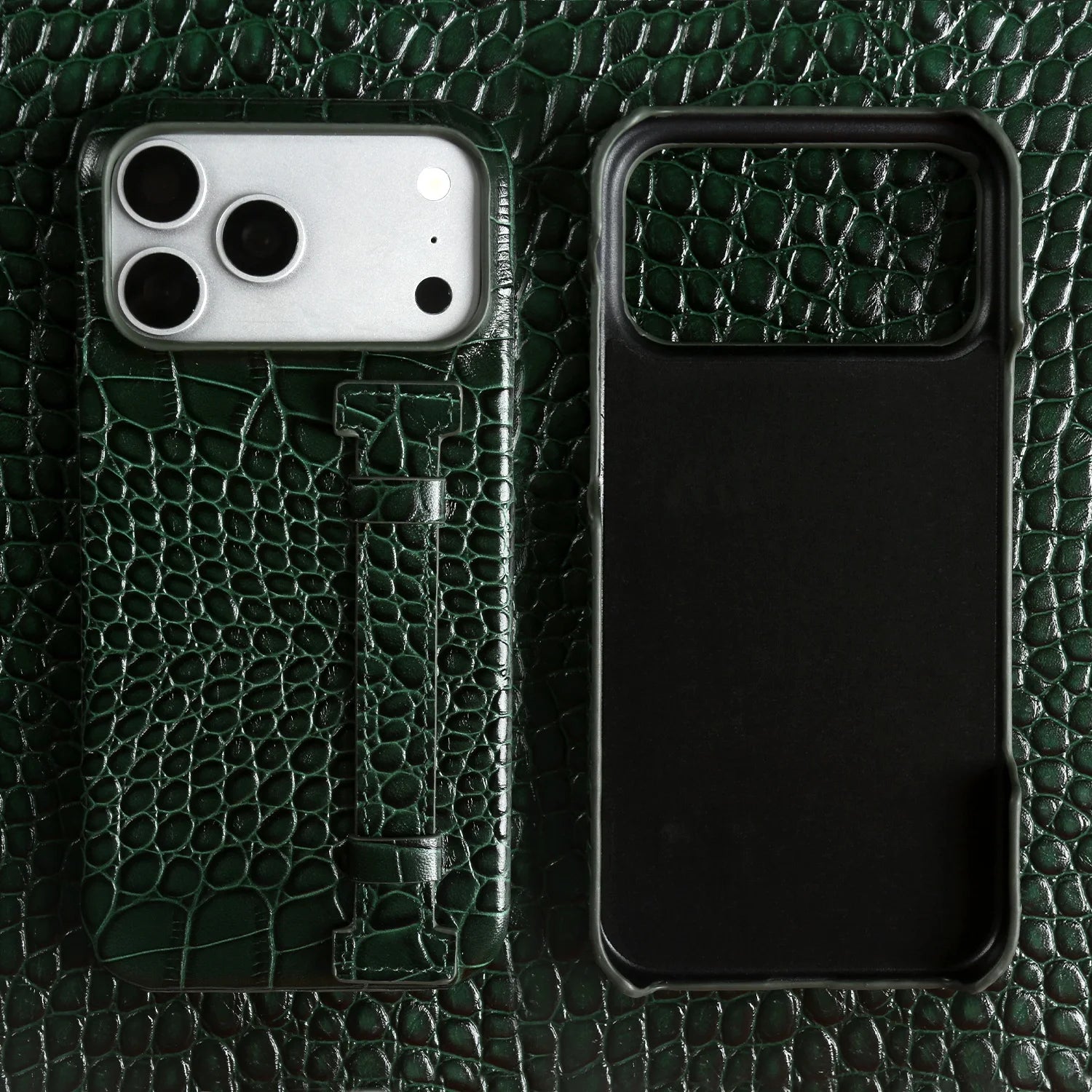 Luxury Genuine Leather Case With Wrist Strap Kickstand For iPhone 17 Pro Max 16 15 14 13 12 Crocodile Pattern Protective Funda
