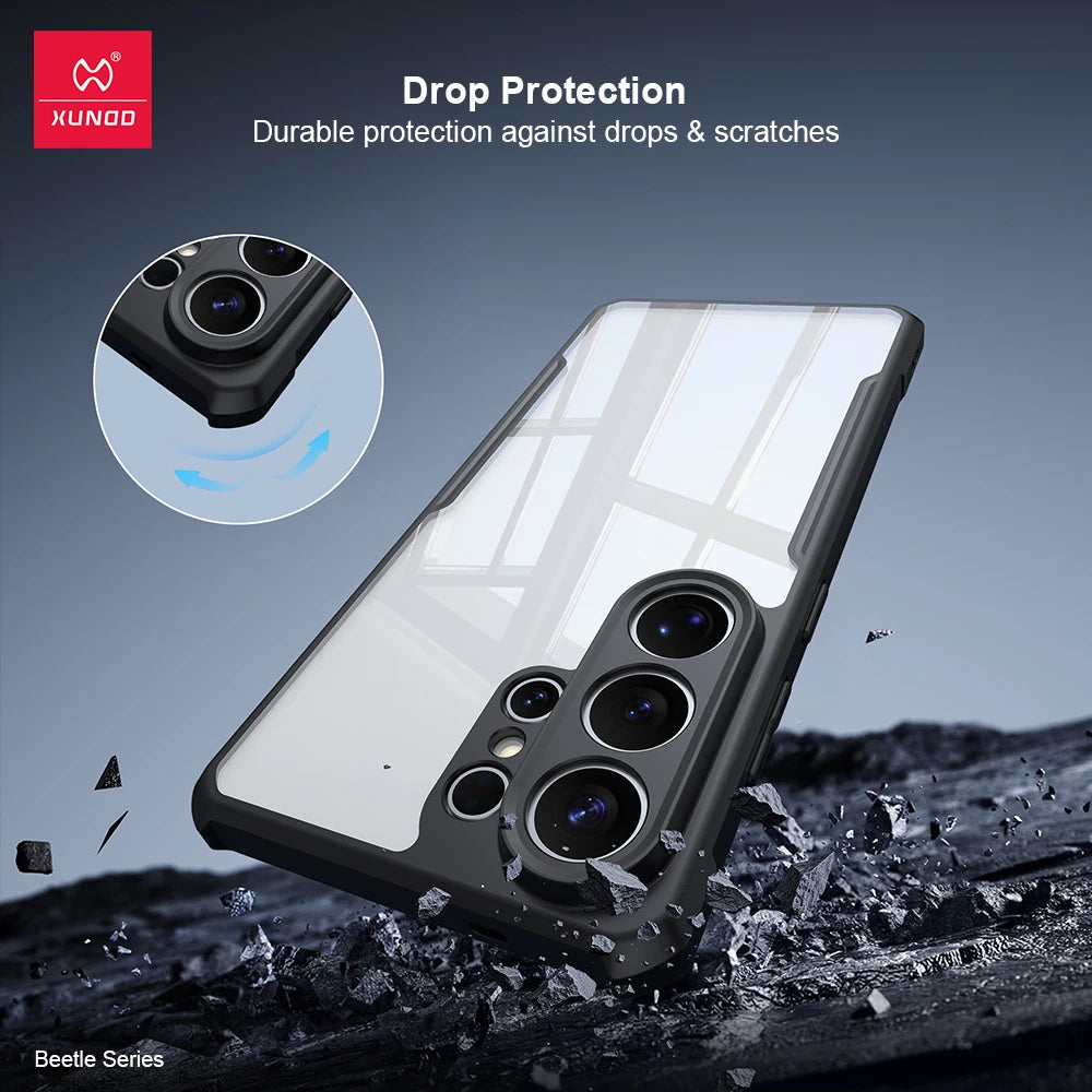 Xundd For Samsung S26 Ultra Galaxy S26 S26 Plus Airbag Shockproof Cover Acrylic+TPU Back Clear Case For S26 Ultra