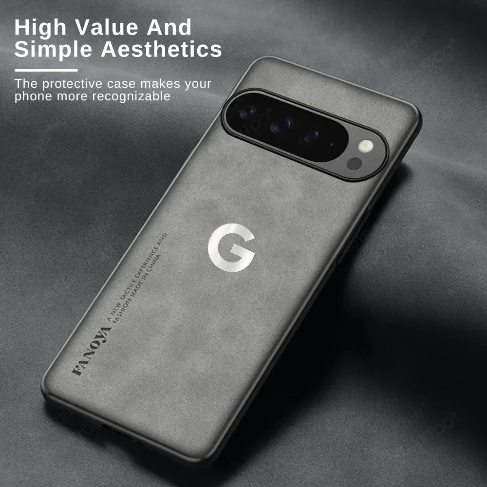 Luxury Sheepskin Leather Full-cover Phone Case For Google Pixel 11 Pro XL 10A 9A 10 9 8A 7A 6A Pro PU+TPU Edge Shockproof Cover