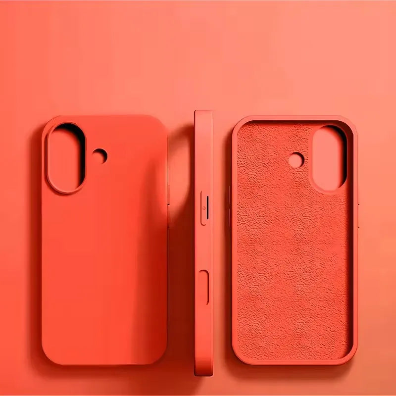 For iPhone 16 15 14 13 12 11 Pro Max Plus Luxury Liquid Silicone Phone Case NEW Matte Shockproof Cover Soft TPU Protective Shell