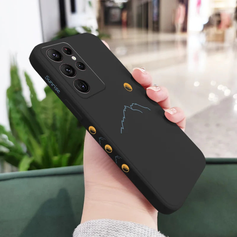 Line Mountain Phone Case For Samsung Galaxy S25FE S24 S23 S22 S21 S20 Ultra Plus FE S10 S9 S10E Note 20 Ultra 10 9 Plus Cover
