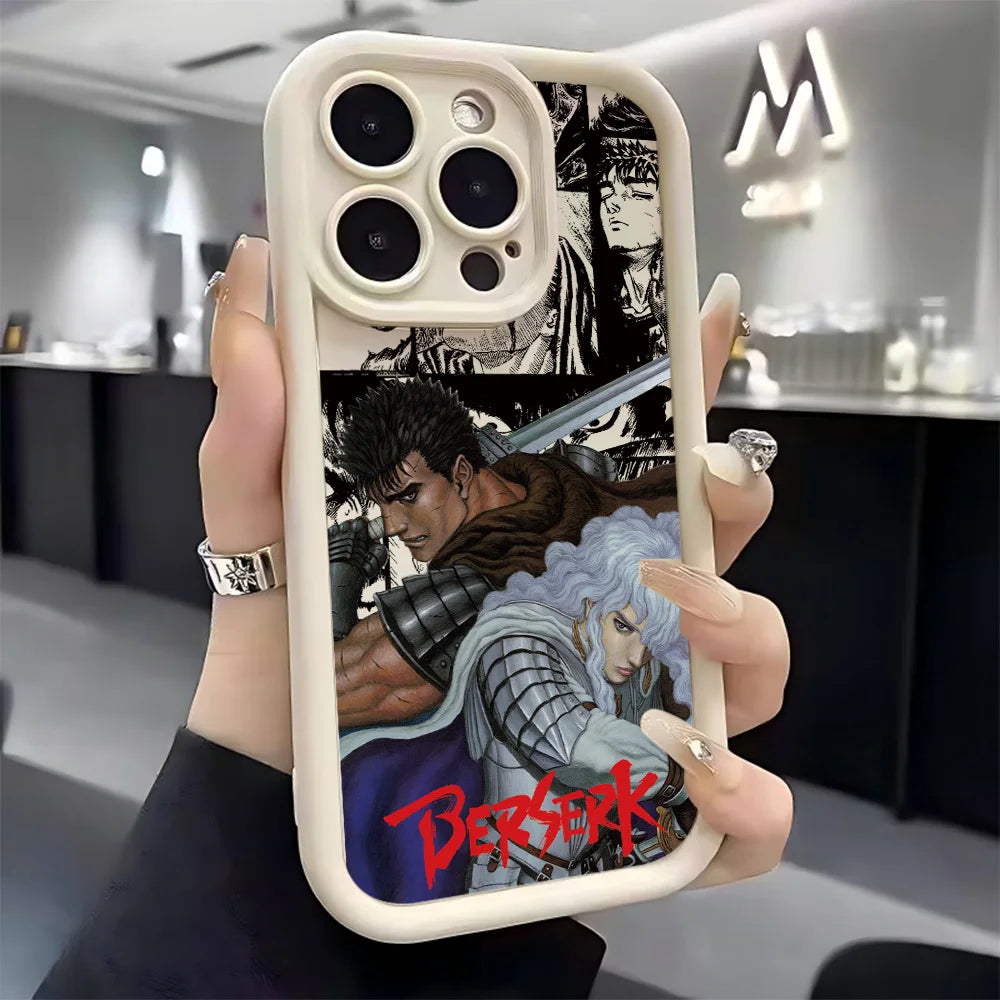 Anime Berserk Guts Phone Case for iPhone 17 16e 16 15 14 13 12 11 Air Pro Max Mini XR XS X 7 8 6 6s Plus Soft TPU Back Cover