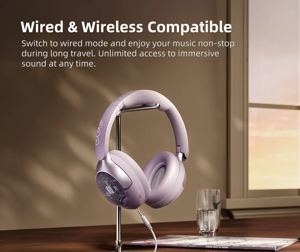 QCY H3 PRO Adaptive ANC Wireless Headphones Over Ear Headset 50dB with LDAC Hi-Res Wireless Audio Bluetooth 5.4 Dual Connection