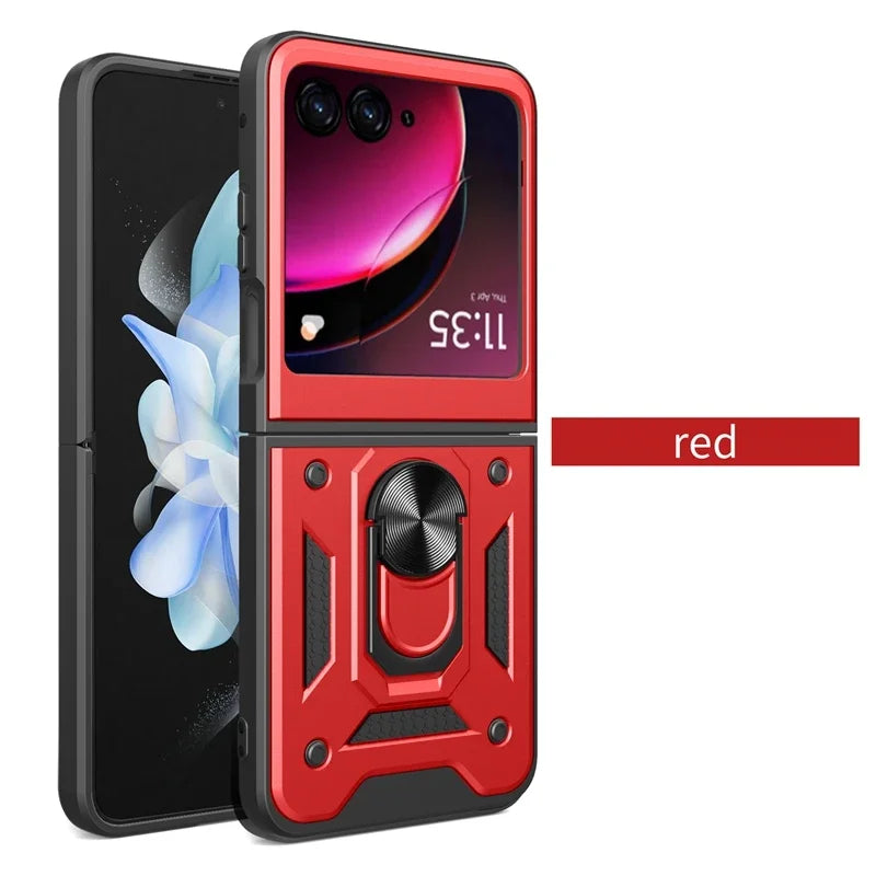 Armor Shockproof Case For Motorola Razr 60 50 40 Ultra Moto Razr+ Plus 2025 2024 2023 Cover With Ring Stand Holder Coque Fundas