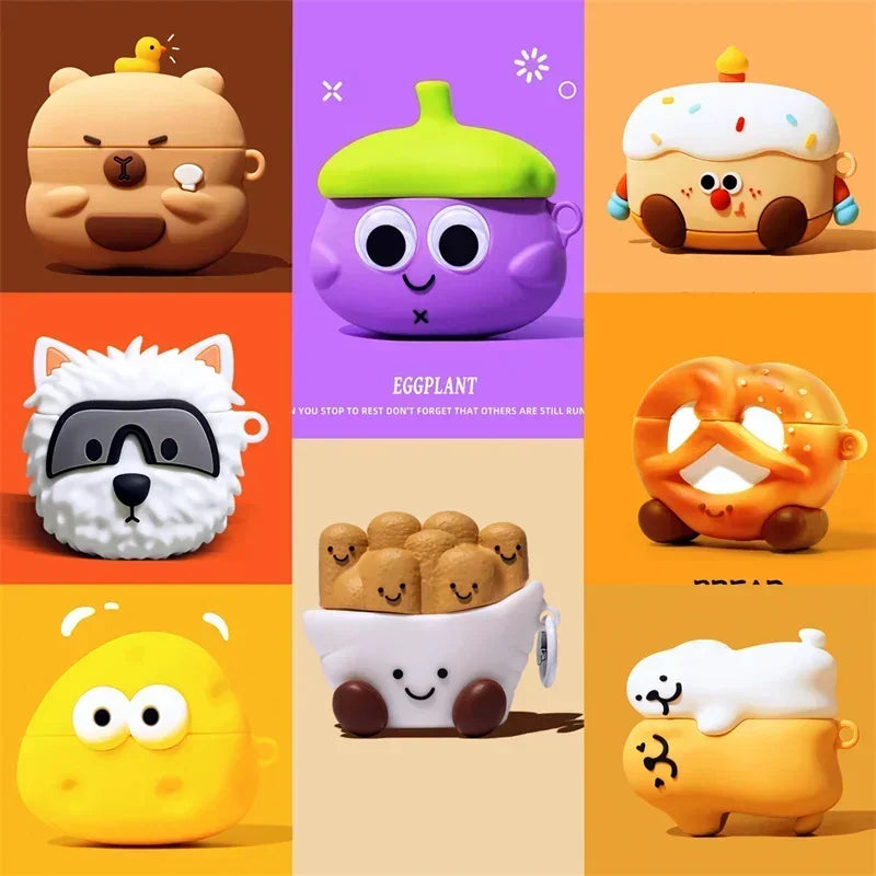 For Airpods 4 3D Cartoons Case For Apple Airpods 1 2 Pro 3 Earphone case Cute Wireless Charging Headset Cover Cute