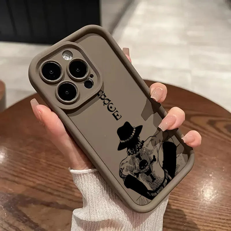 Ones Pieces Anime Ace Fire Phone Case for iPhone 17e 17 16e 16 15 14 13 12 11 Air Pro Max Mini XR XS X Plus Soft TPU Back Cover