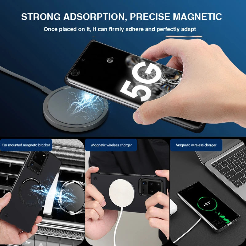 Slim Phone Case for Samsung Galaxy S20 Ultra FE Plus S20Ultra S20FE S20+ S20Plus 5G Magnetic Frameless Simple Back Cover Housing