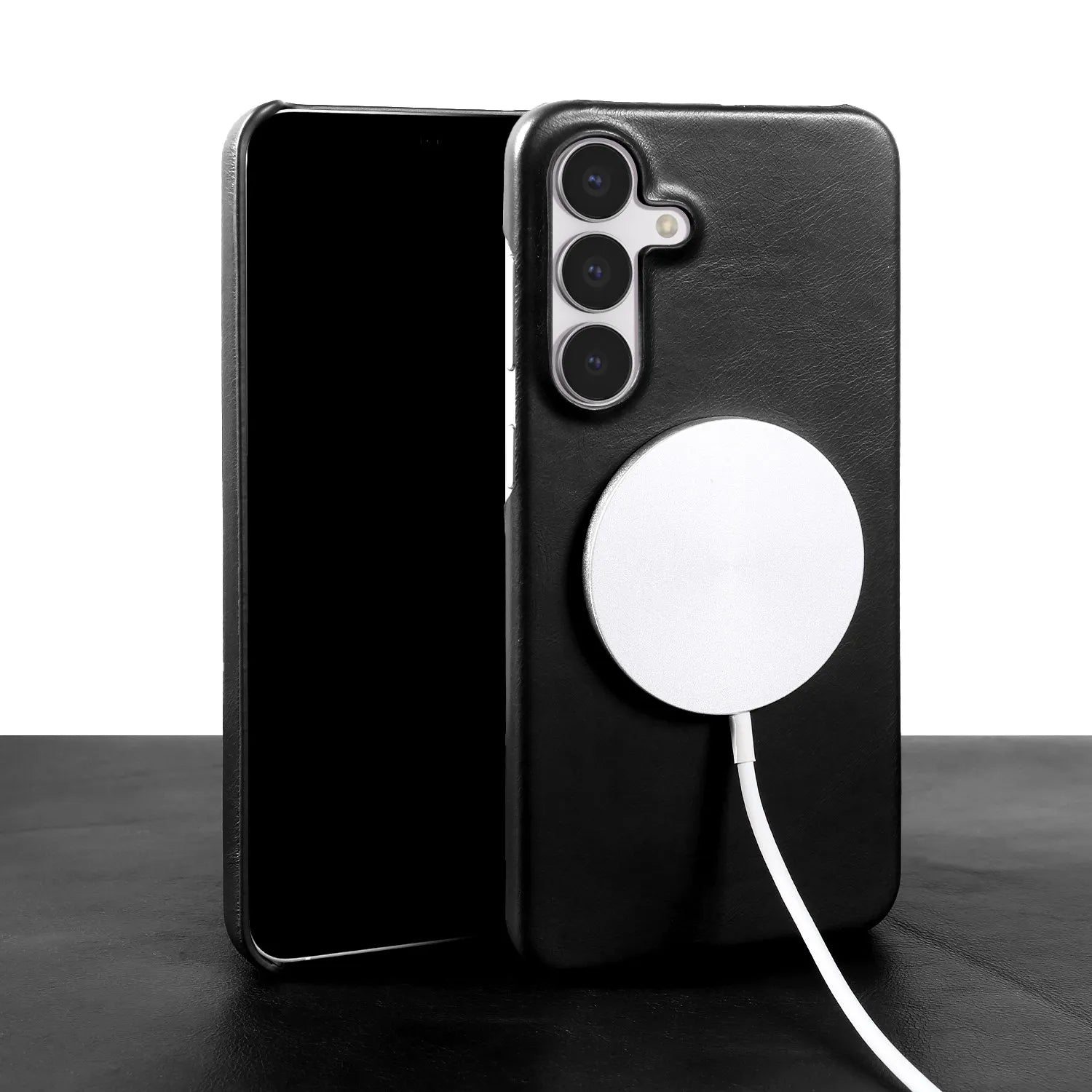 For Magsafe Case For Samsung Galaxy S25FE S26 S24 S23 S22 S21 S20FE Business Genuine Leather Back Cover Magnetic Phone Cases