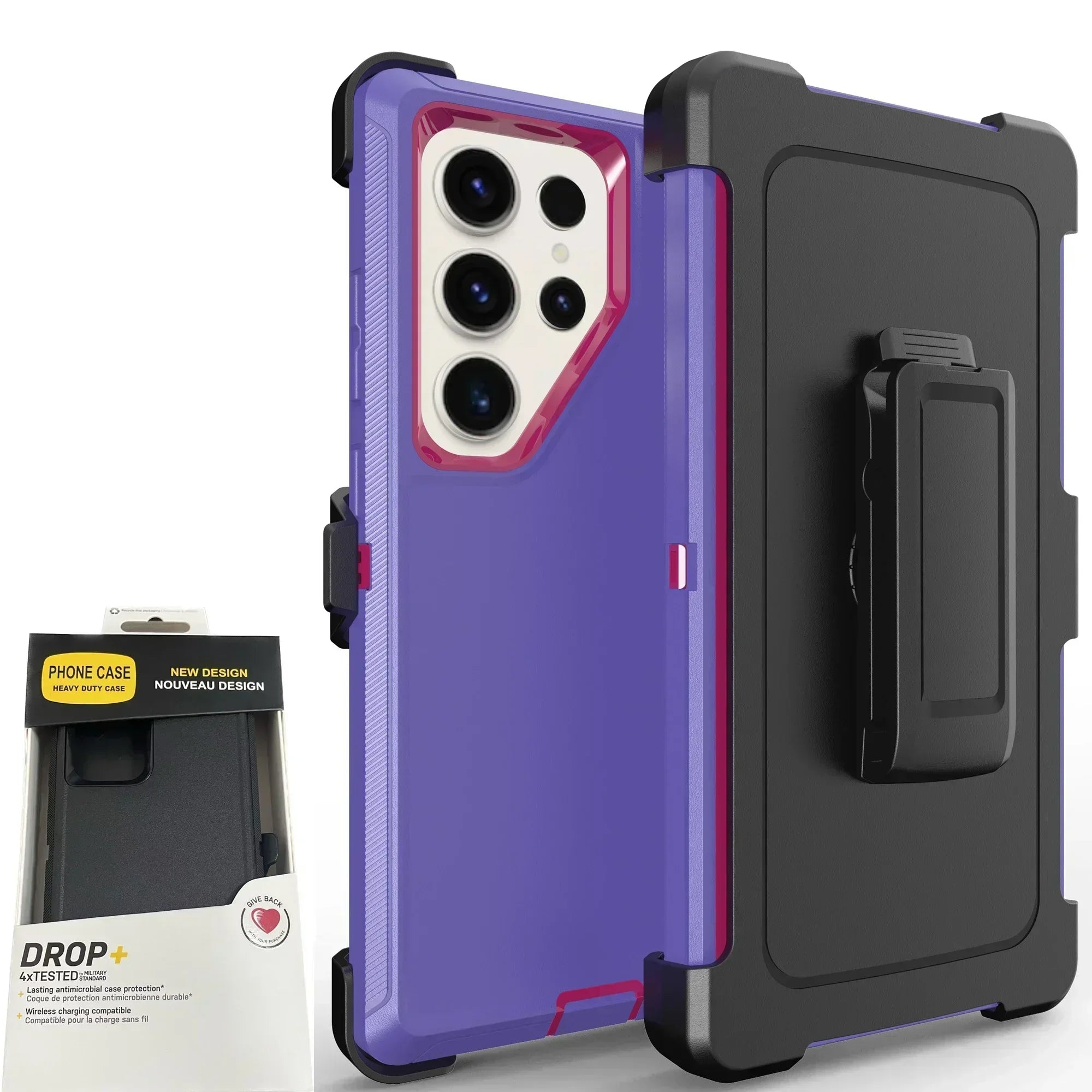 Defender Ott Armor Box Case for Samsung S25 Ultra S24 S23 S22 S21 S20 Plus Rugged Shockproof Protect Cover Belt Clip