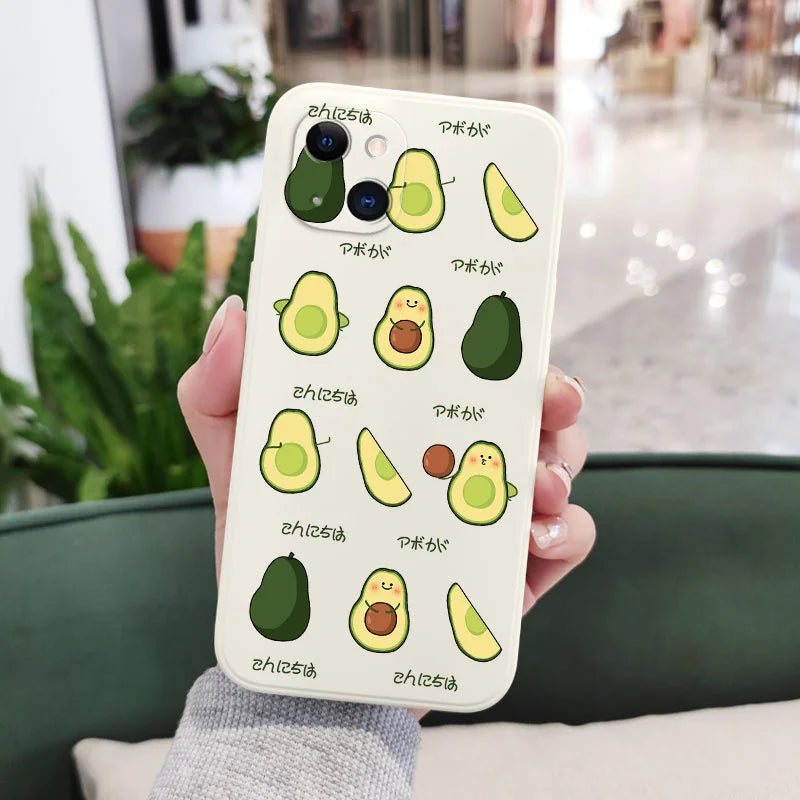 Avocado Family Phone Case For iPhone 17 Air 16 16E 15 14 13 12 11 Pro Max Mini X XR XS MAX 7 Plus 6 6S Plus Cover