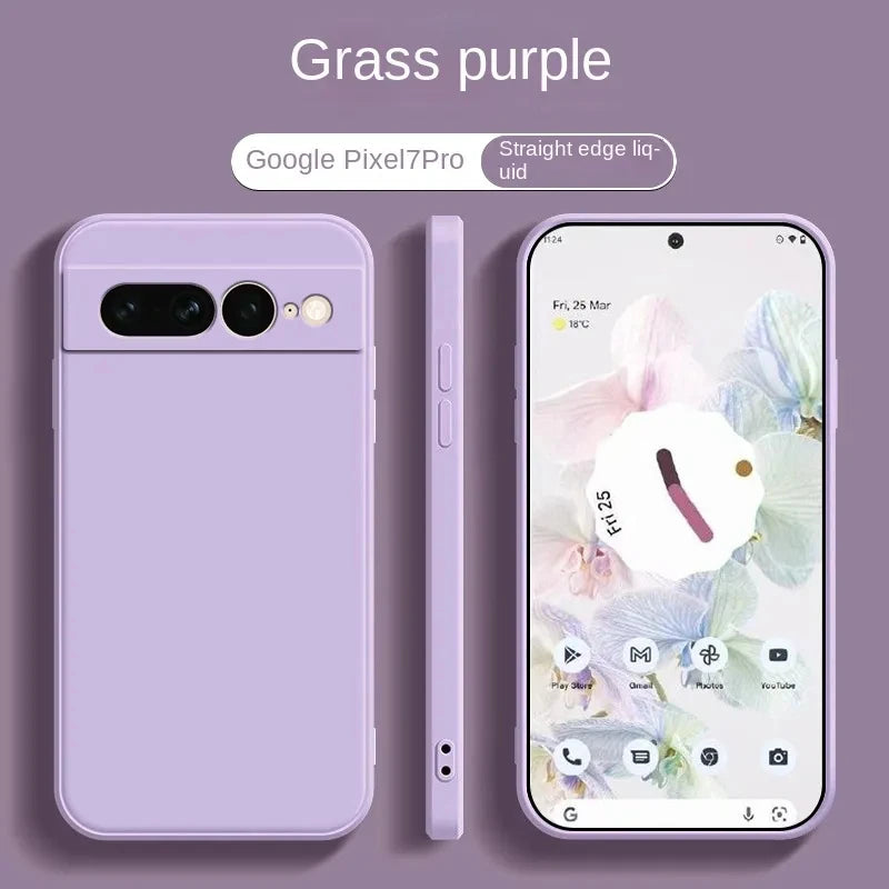 For Google Pixel 8A Case Pixel 10 Pro 7A 9 Cover Liquid Silicone TPU Soft Solid Color For Google Pixel 8 Shockproof Back Cases