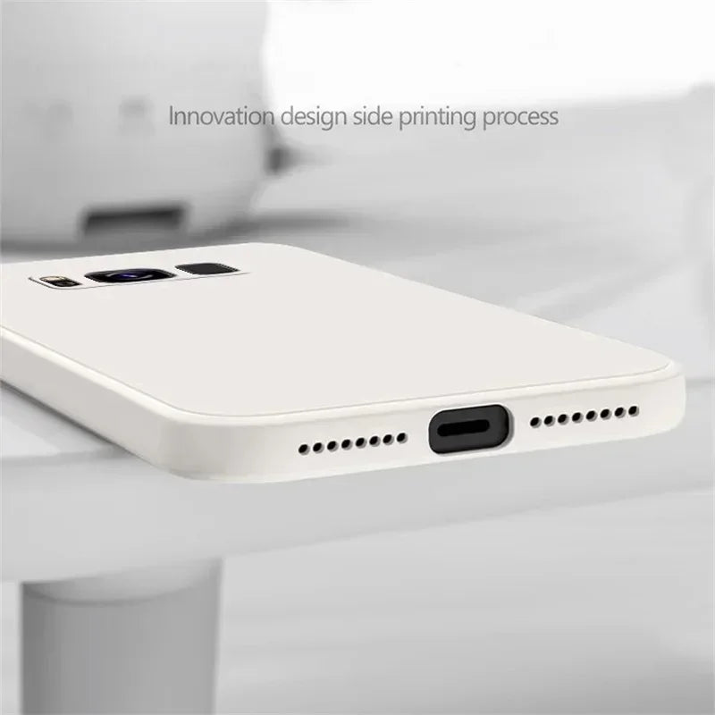 Simple Silicone Phone Case for Samsung Galaxy S8 S9 S10 S20 S21 S22 S23 S24 S25 FE Plus Camera Protective Shockproof Back Cover