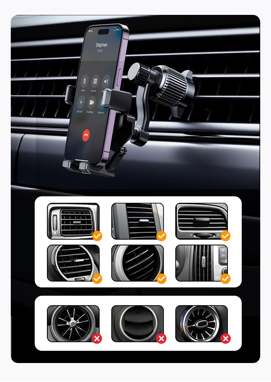 UGREEN Car Phone Holder Gravity Car Phone Stand 360°Rotation For iPhone 15 14 13 Pro Max Xiaomi Samsung Air Vent Phone Holder