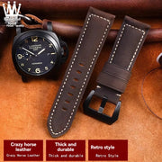 For Panerai Fossil SEIKO TISSOT Watchband Genuine Leather Bracelet male Frosted cowhide Strap Watch band 22 24mm 26m Accessories