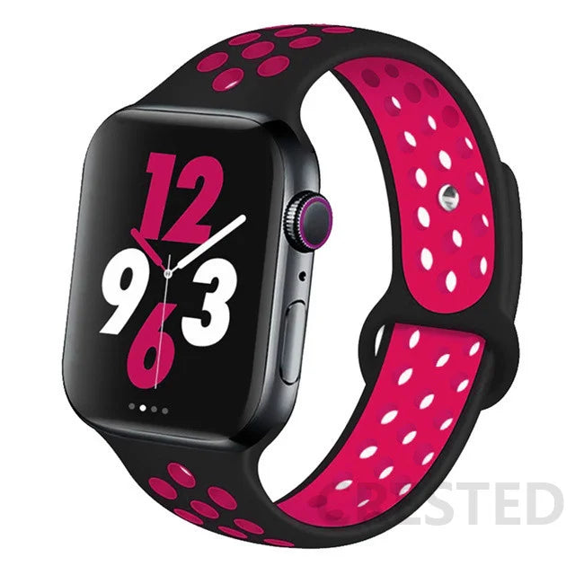 Sport Strap For Apple Watch band 44mm 40mm 49mm 45mm 41mm 42mm Breathable bracelet correa iWatch Series Ultra 4 12 11 10 9 8 SE