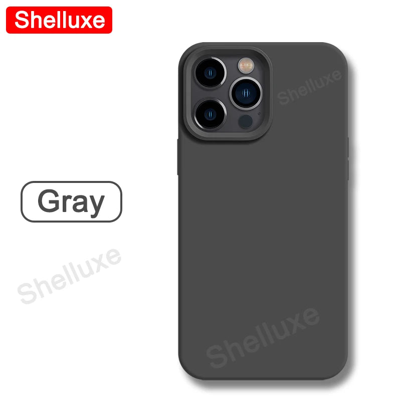 Luxury Liquid Silicone Case Shelluxe For iPhone 17 16 15 14 Pro Max For APPLE iPhone17 Air iPhone16 iPhone15 Plus Phone Cases