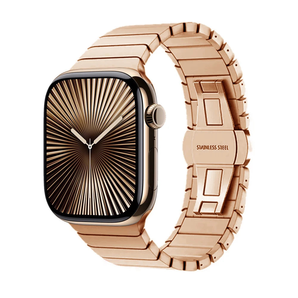 Metal Band For Apple Watch 46mm Strap Stainless Steel Watchband For Iwatch Series 12 11 10 Ultra 49mm 42/44/45mm Business Correa