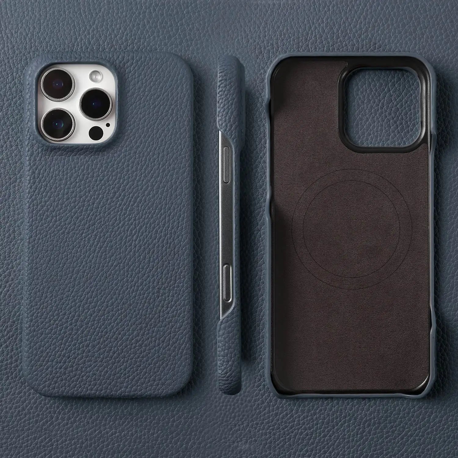 Premium Magnetic Genuine Leather Case For iphone 16 Pro Max 15 14 13 12 11 Wireless Charge Magnet Magsafe Cover Shockproof Coque