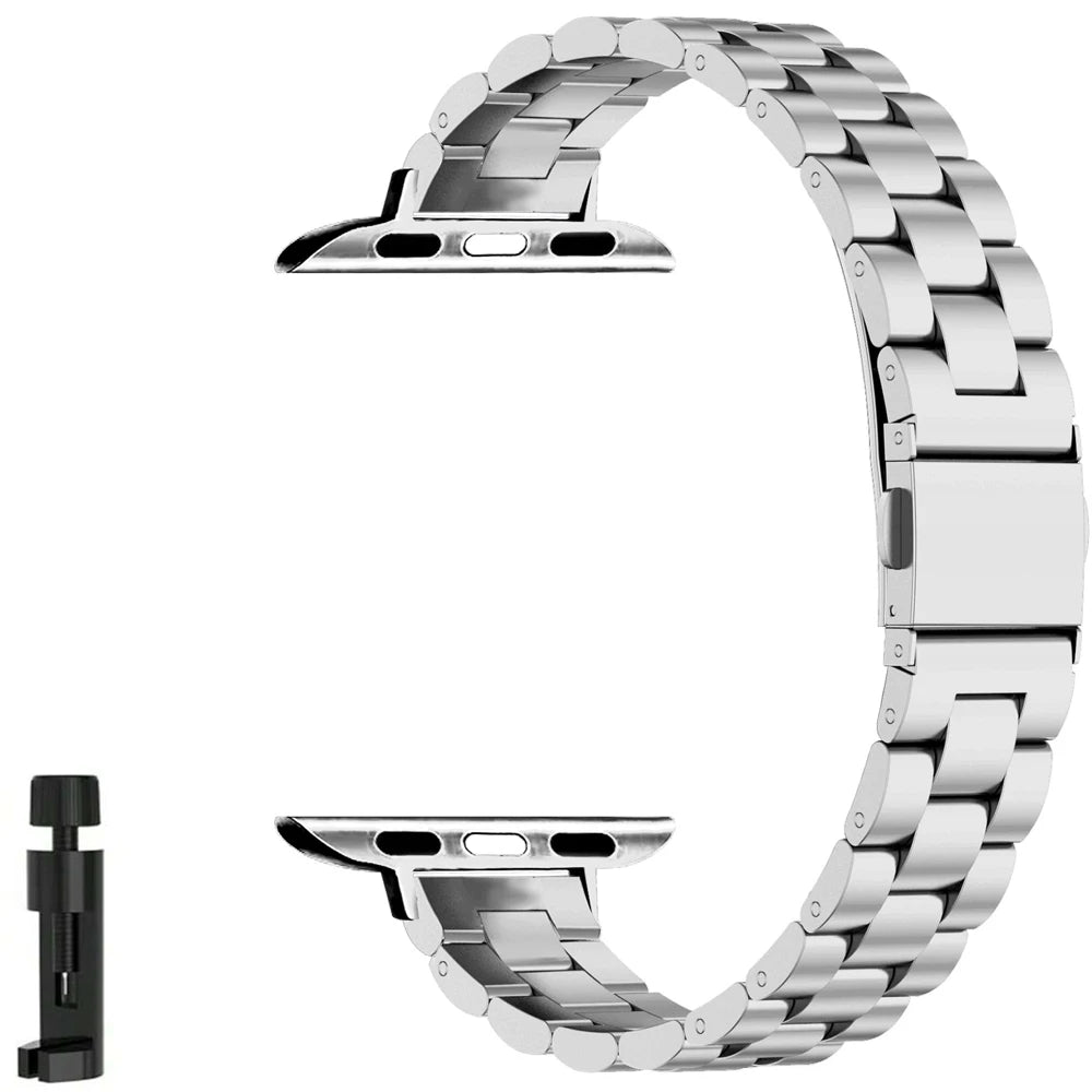 Stainless Steel Band For Apple Watch Strap Ultra 45 44 42mm 40 46mm Thin For iwatch Series 12/11/10/9/8/7/6/SE 3 Bracelet Woman