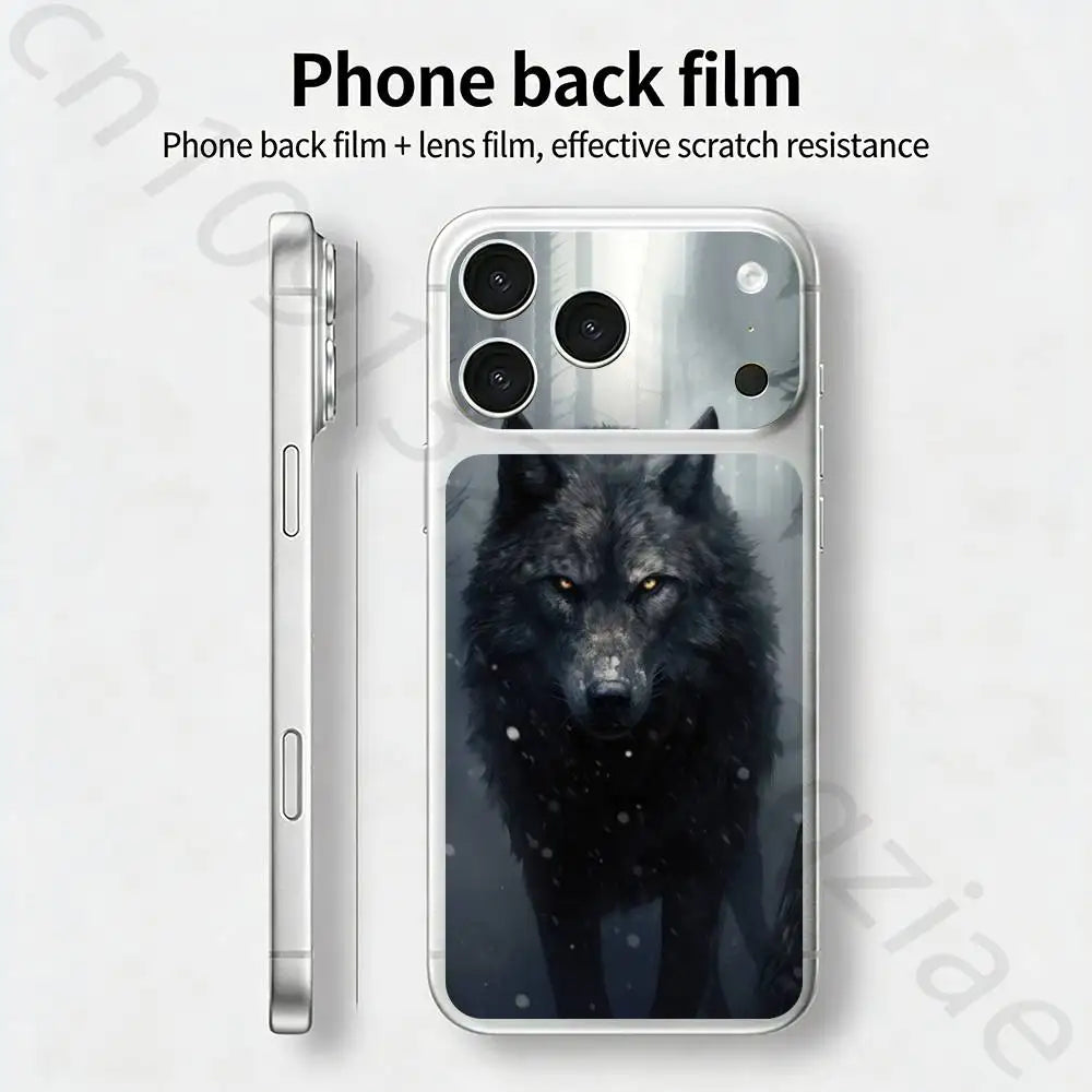 The Wolf For iPhone 17 pro Max /17 pro Full Cover Decal Skin Wrap 3D Colorful Rear Protective Sticker Film