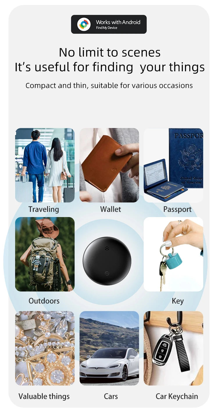 1-4Pcs Anti-Lost Tag Google Find My GPS Tracker Android Finder Compatible with Google Find Hub (Android Only) Key Wallet Finder