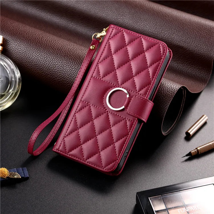 Luxury Leather Flip Phone Case For iPhone Air 17 16 15 Plus 14 13 Pro Max 11 12 Pro XR X XS Max Wallet Bracket Protect Cover