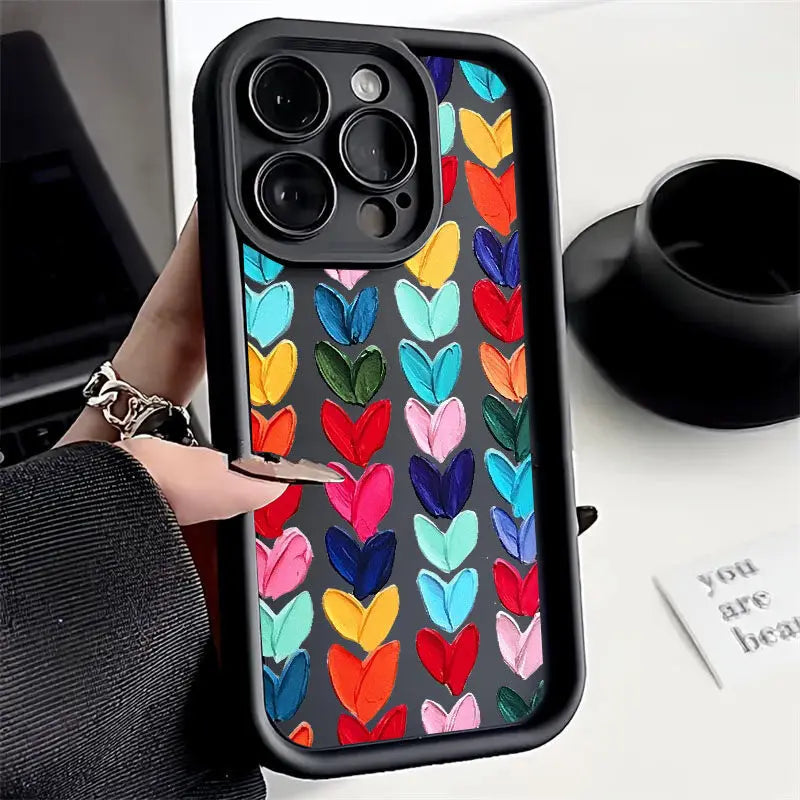 Colorful Love Heart Silicone Phone Case For Samsung Galaxy M34 M31 M51 M30S M23 M20 M11 M15 J4 J6 Plus J8 A10 A01 A02 S20 Ultra