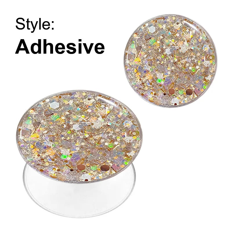 Glitter Phone Grip Socket Foldable Phone Holder Ring Holder With Adhesive for Iphone 17 16 15 14 13 Samsung Grip Tok Bracket