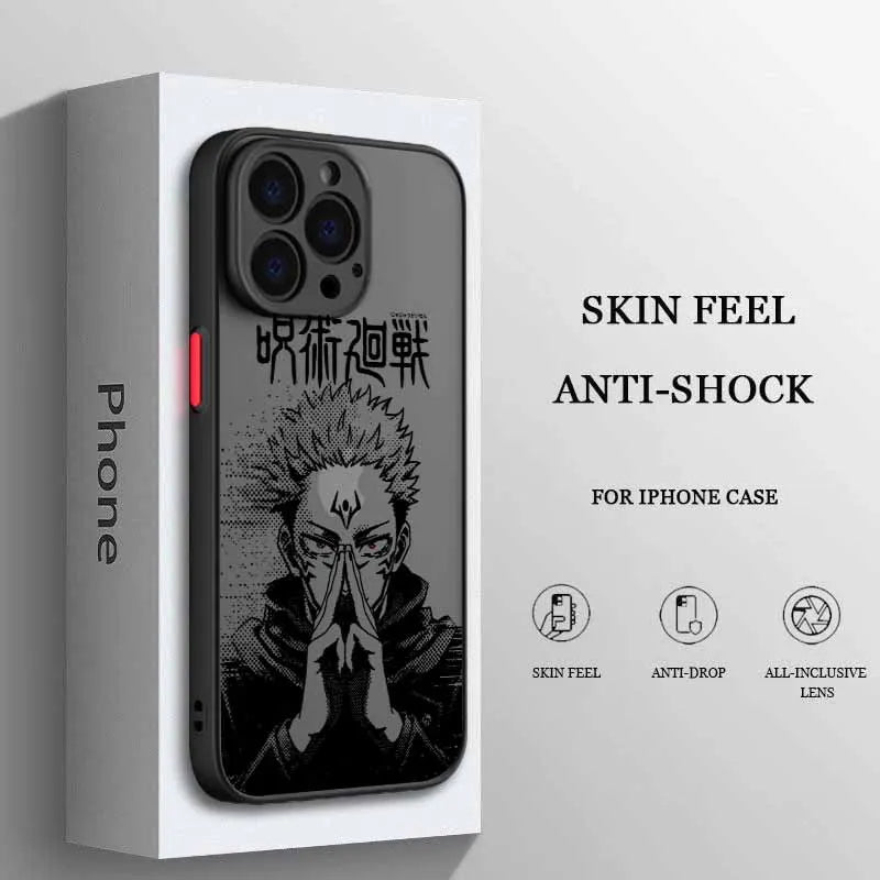 Jujutsu Kaisen Fantasy Anime Cover For iPhone 17 16E 16 15 14 13 12 Mini Pro Max Plus Frosted Translucent Soft Capa Phone Case