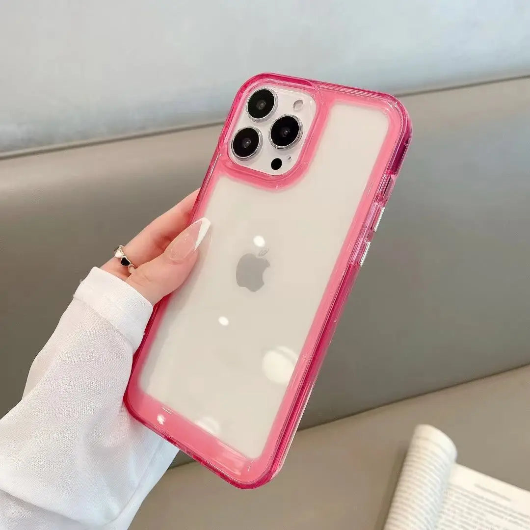 Luxury Transparent Shockproof Armor Case for iPhone 17 Air 16 15 14 Plus 13 12 Mini 11 Pro Max Clear Bumper Hard Acrylic Cover