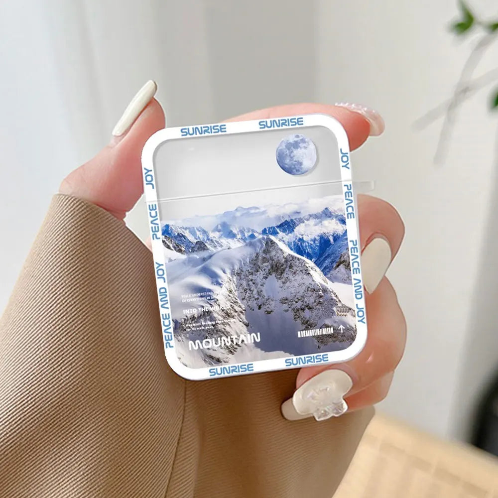 Snow Mountain Scenery Pattern Earphone Case for Airpods 4th 3rd Pro3 Covers for Airpod 2 3 1 Protective Accessorie Shell Fundas