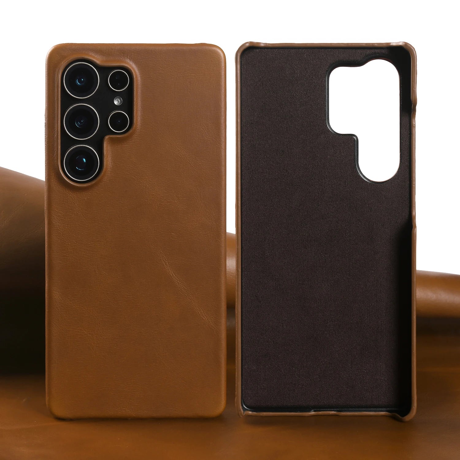 Vintage Business Genuine Leather Phone Case For Samsung Galaxy S26 S25 Ultra S24FE S23 S22 S21 Plus S20 FE Back Cover Coque Capa