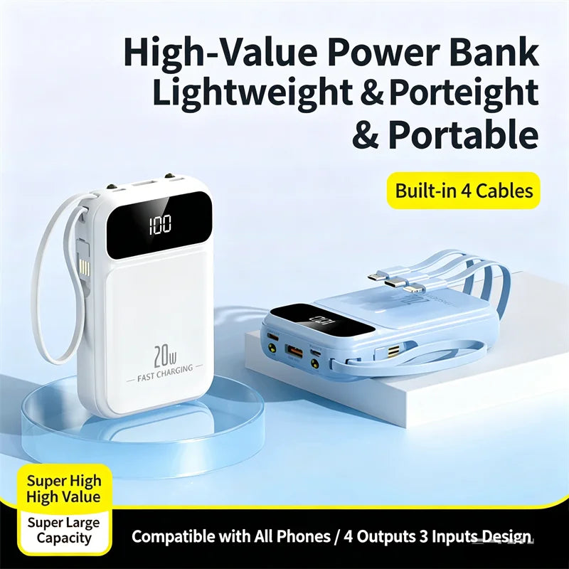 20000mAh Mini Power Bank Fast Charge Powerbank CCC Portable External Battery for iPhone Xiaomi Huawei Samsung