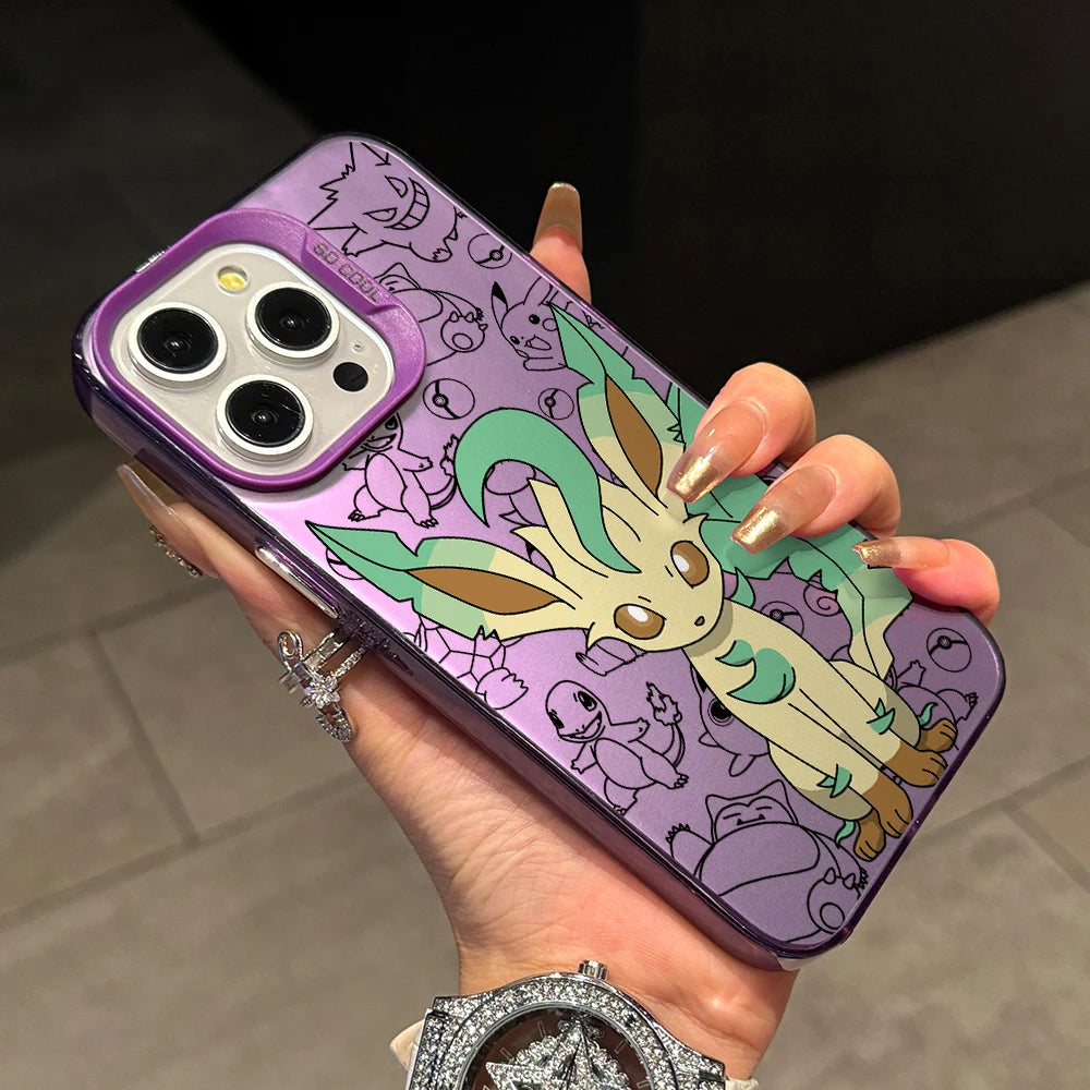 Cartoon Pokemons Umbreons Phone Case for Samsung Galaxy S26 S25 Edge S24 S23 S22 S21 FE S20 Ultra Plus 5G Silver Hard Cover