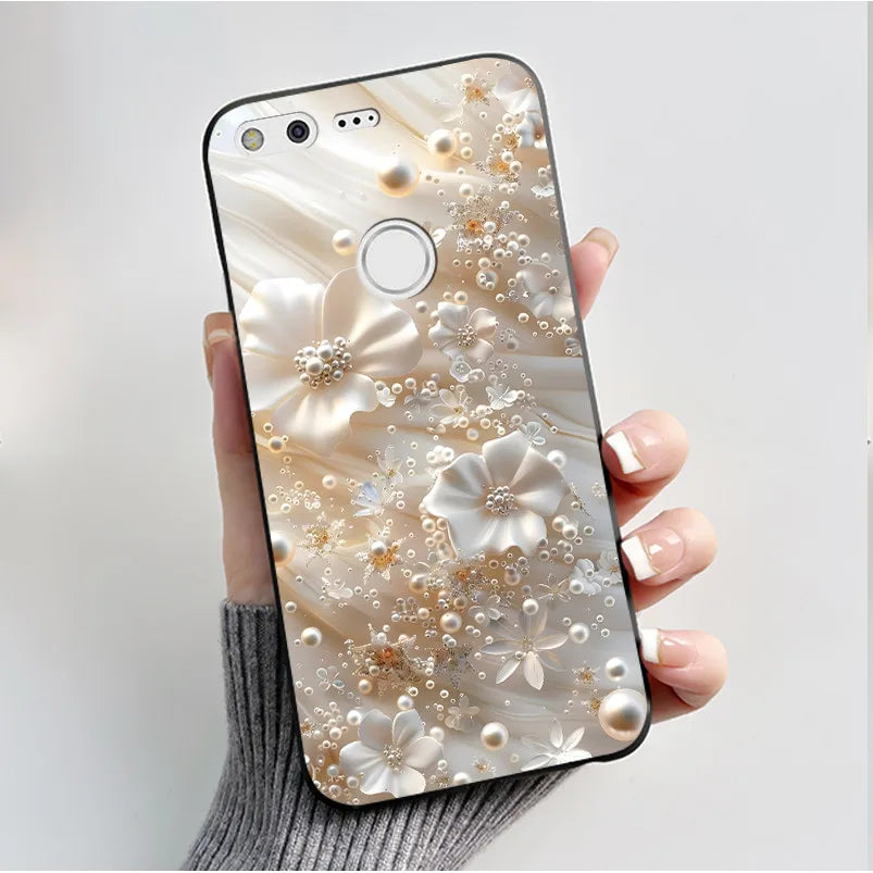 For Google Pixel XL Case Luxury Fashion Butterfly Flowers Black Soft TPU Silicone Back Cover For Google Pixel 1 1XL Phone Cases