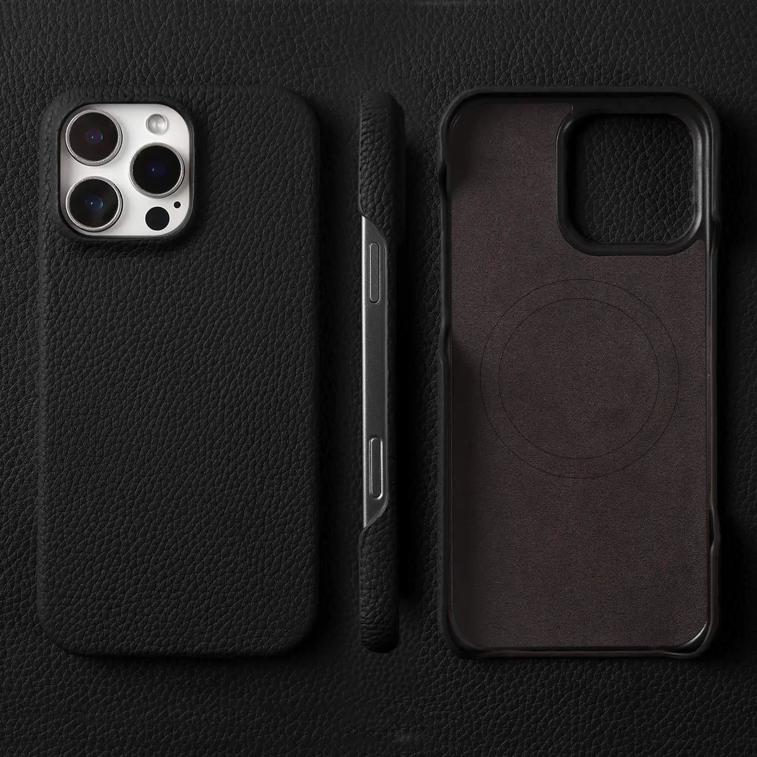 Premium Magnetic Genuine Leather Case For iphone 16 Pro Max 15 14 13 12 11 Wireless Charge Magnet Magsafe Cover Shockproof Coque