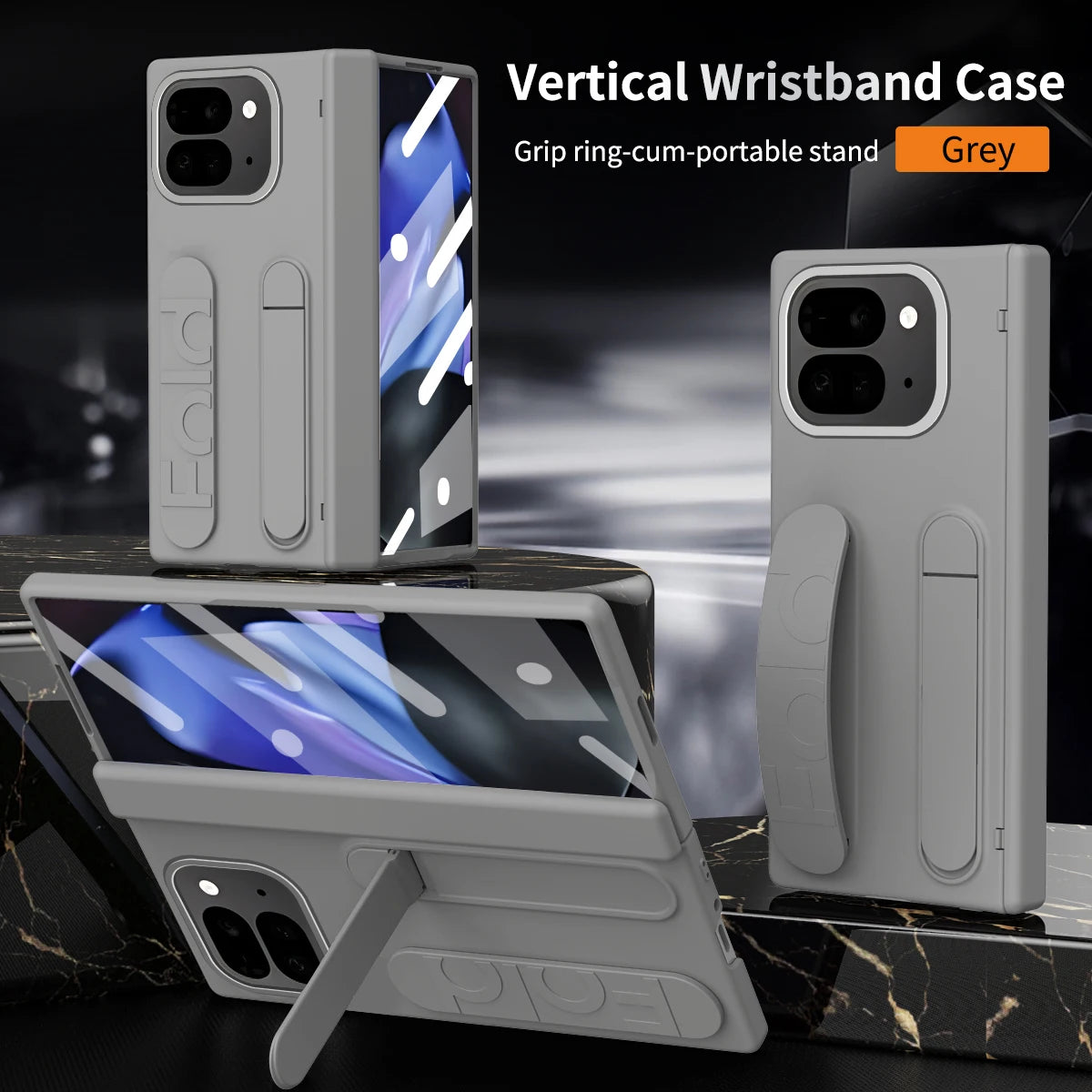 For Google Pixel 10 9 Pro Case Skin Friendly Folding Hinge with Elastic Wrist Band Screen Tempered Film Cover Pixel Fold 2 Stand