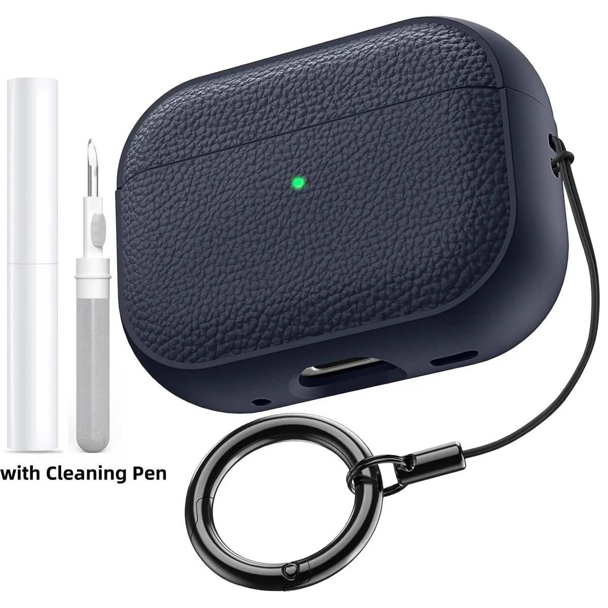 Earphone Case for AirPods 5/Pro 3/Pro 2/4 Leather-Like Design Protection Case with Keychain For AirPods 5/4/Pro 3 (2026 Release)
