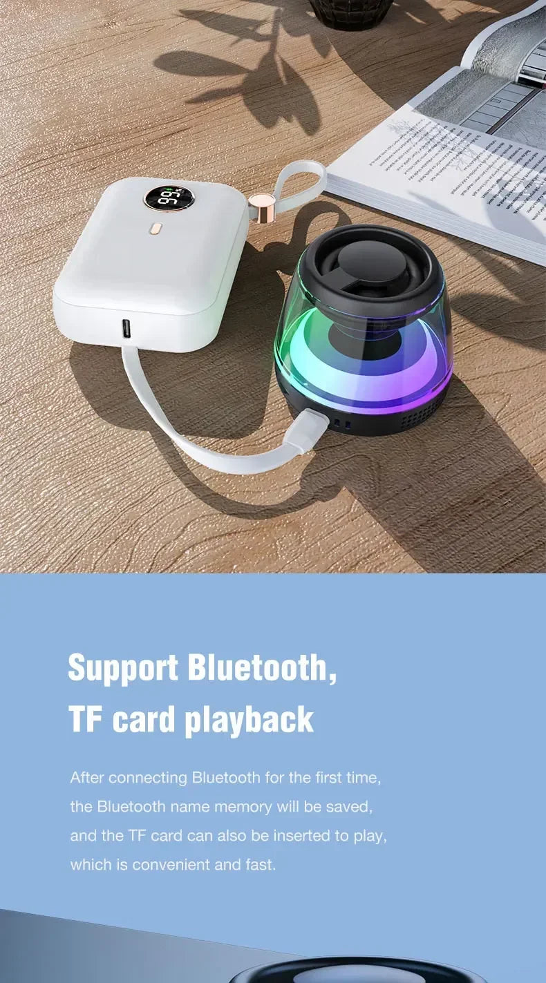 Magnetic Wireless Phone Stand Gaming Speaker – MagSafe & Android Compatible, IPX5 Waterproof, RGB Lighting, Metal Surface Mount